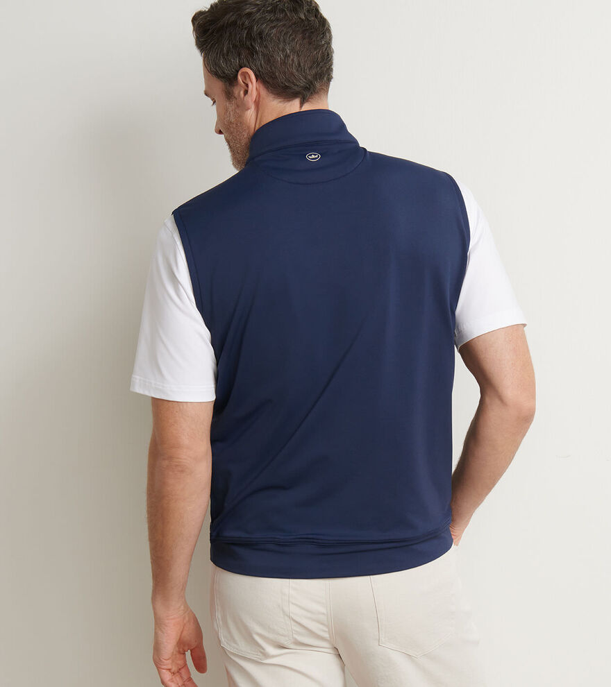 GALWAY STRETCH LOOP TERRY QUARTER-ZIP VEST NAVY