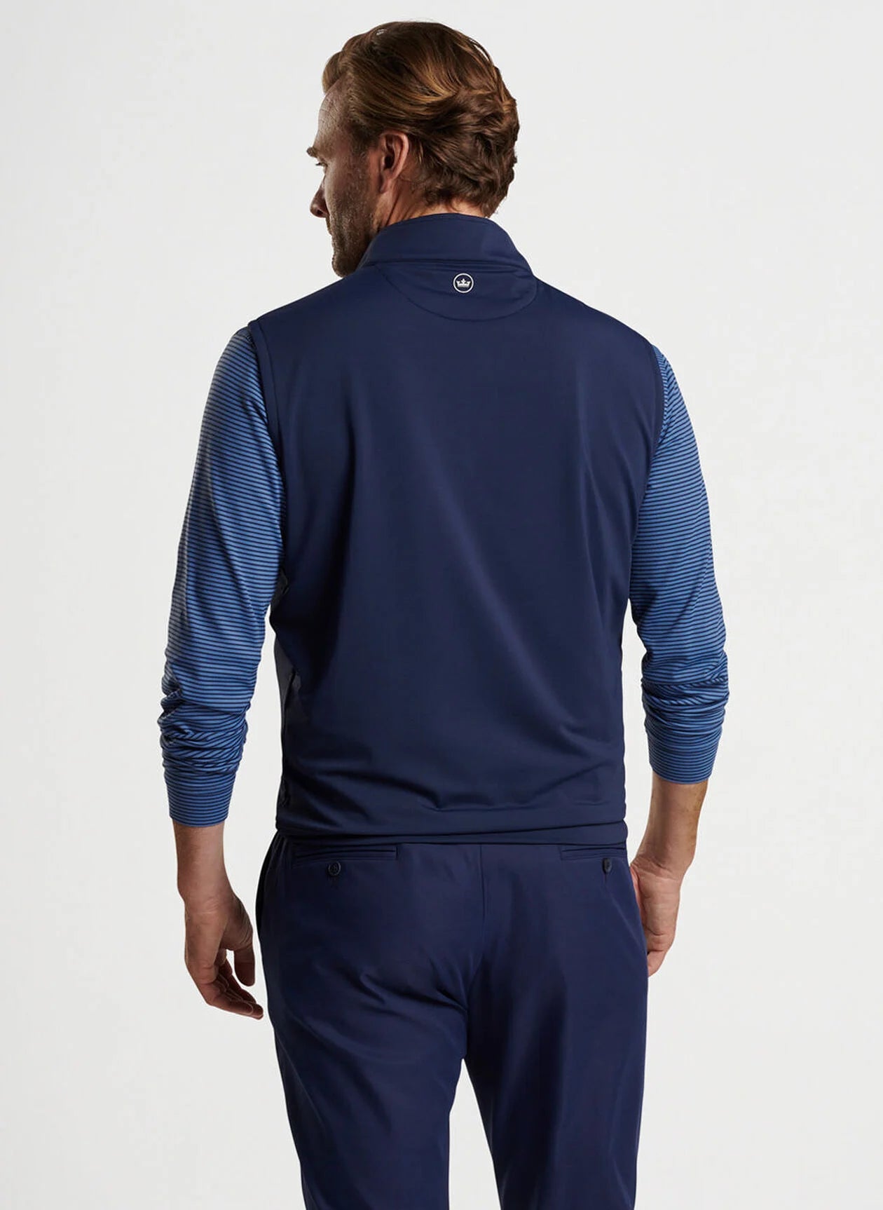GALWAY STRETCH LOOP TERRY QUARTER-ZIP VEST NAVY