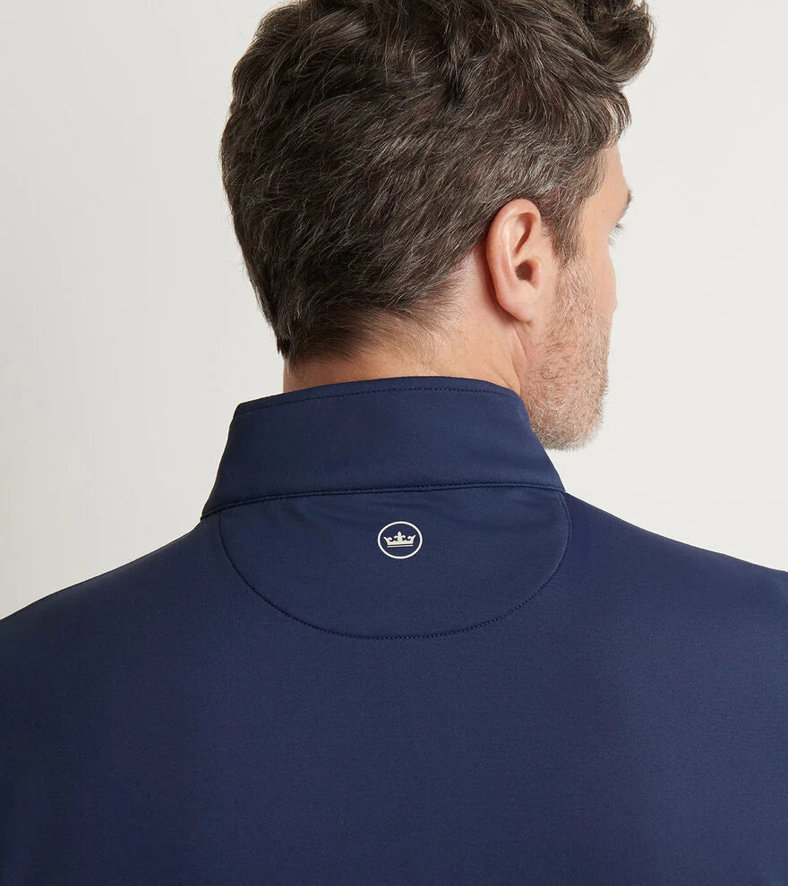 GALWAY STRETCH LOOP TERRY QUARTER-ZIP VEST NAVY
