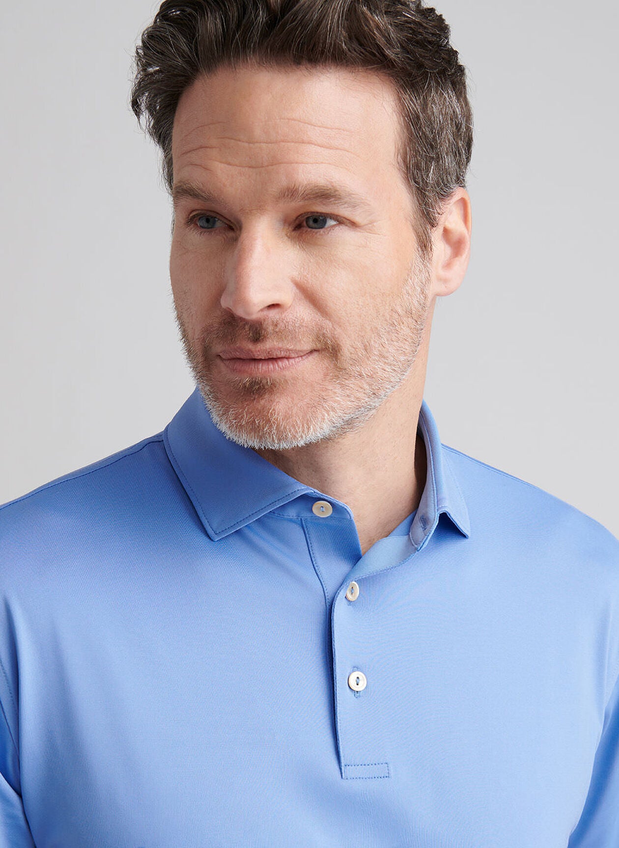 Solid Performance Jersey Polo Evening Tide
