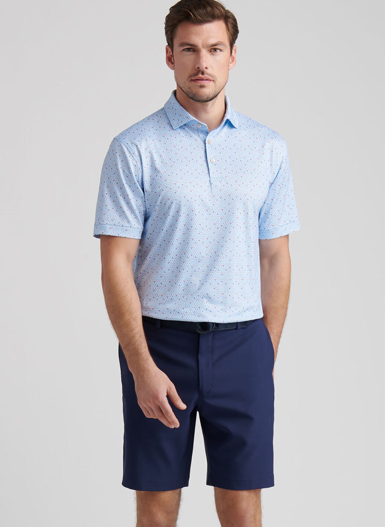 Costanzo Geo Performance Jersey Polo Seaport Blue