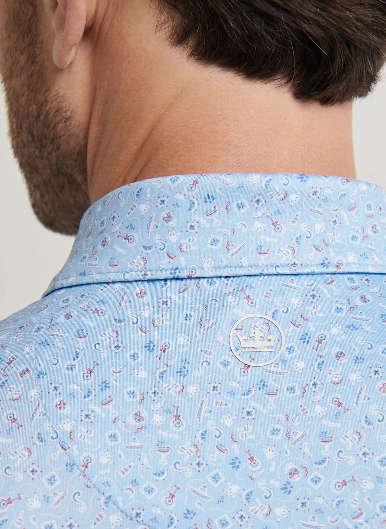 Day Of The Dead Performance Jersey Polo Cottage Blue