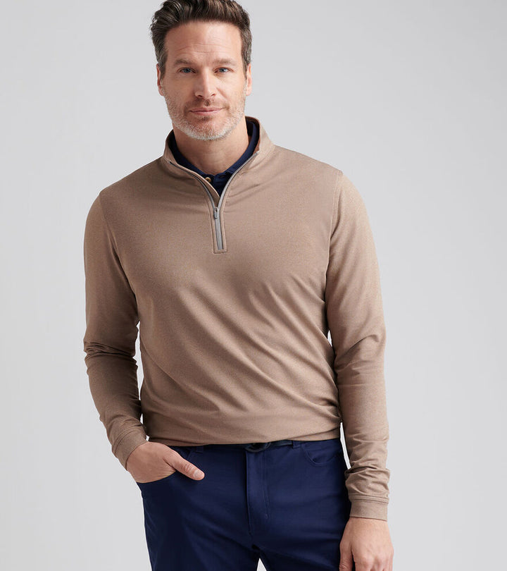 Perth Mélange Performance Quarter-Zip Poplar Brown