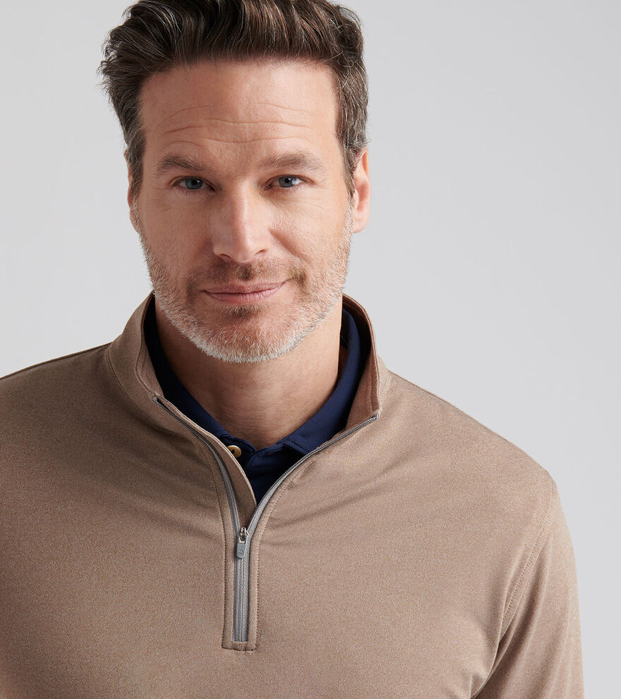 Perth Mélange Performance Quarter-Zip Poplar Brown