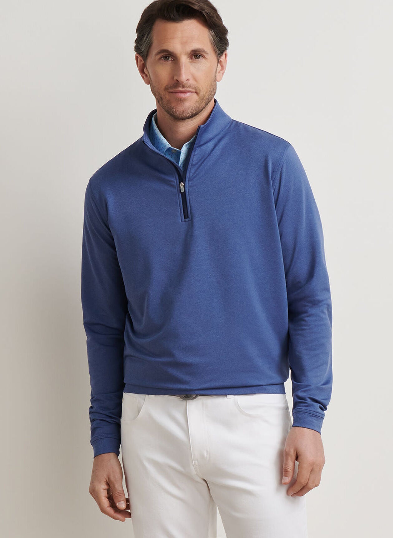 Perth Mélange Performance Quarter-Zip SPORT NAVY