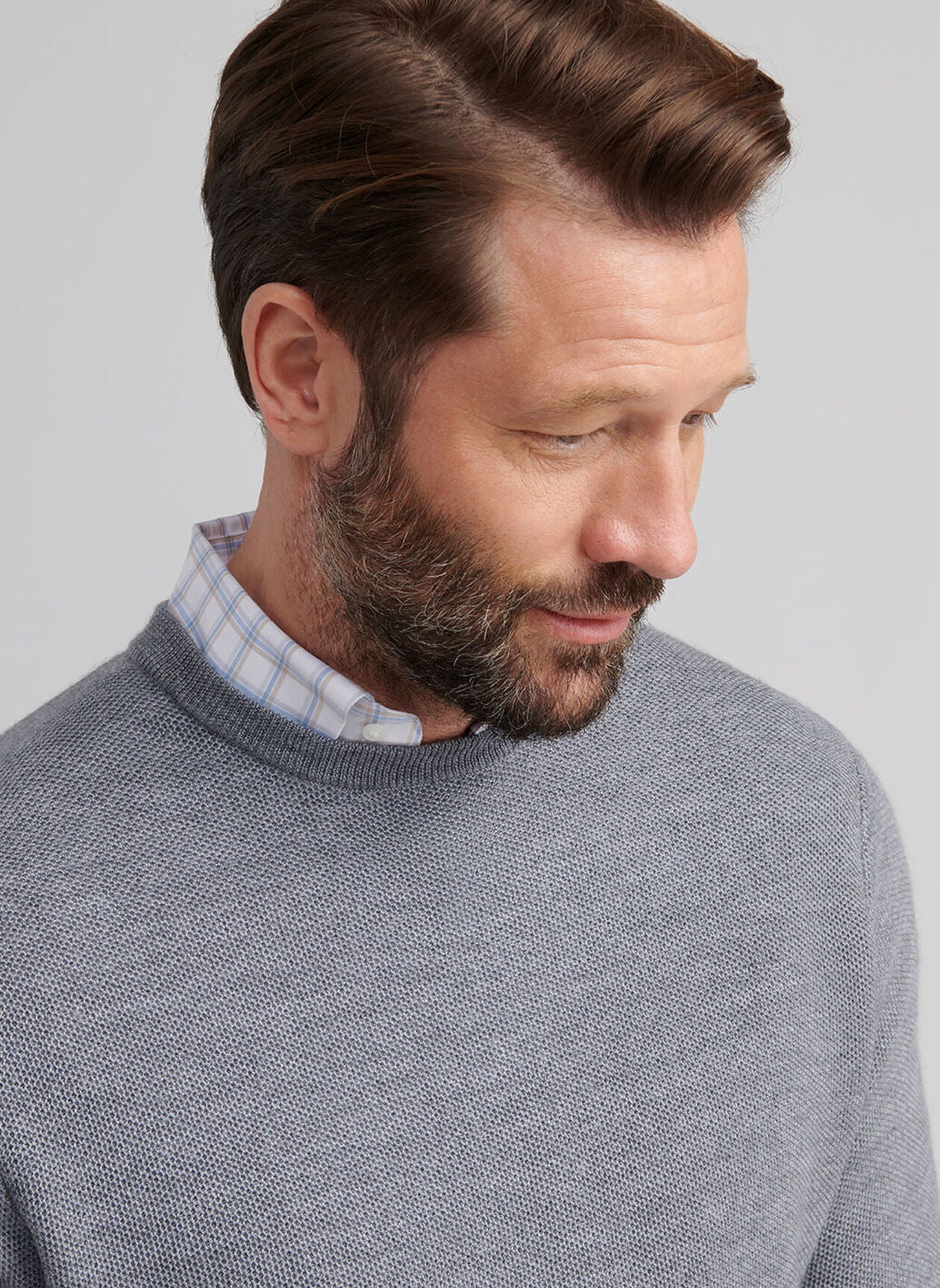 Autumn Crest Honeycomb Crewneck Sweater Gale Grey