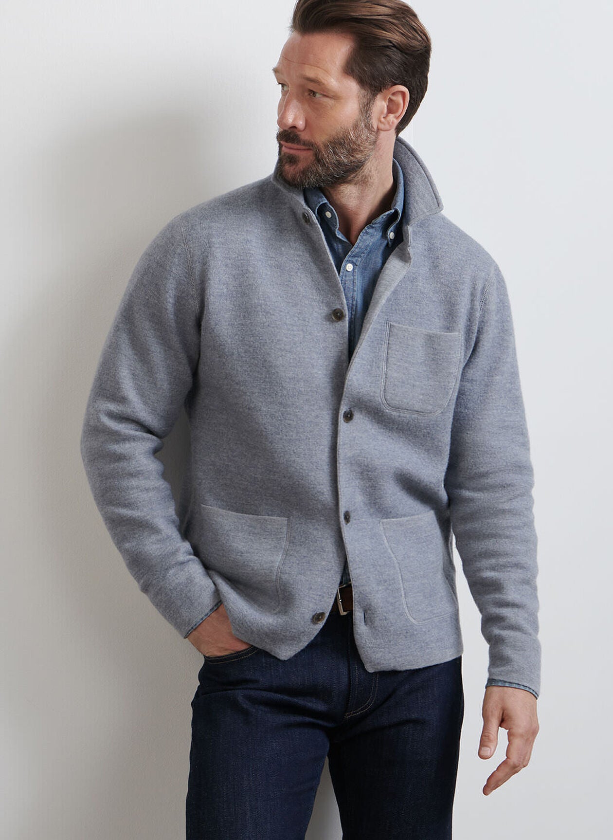 Carson Sweater Chore Coat Gale Grey
