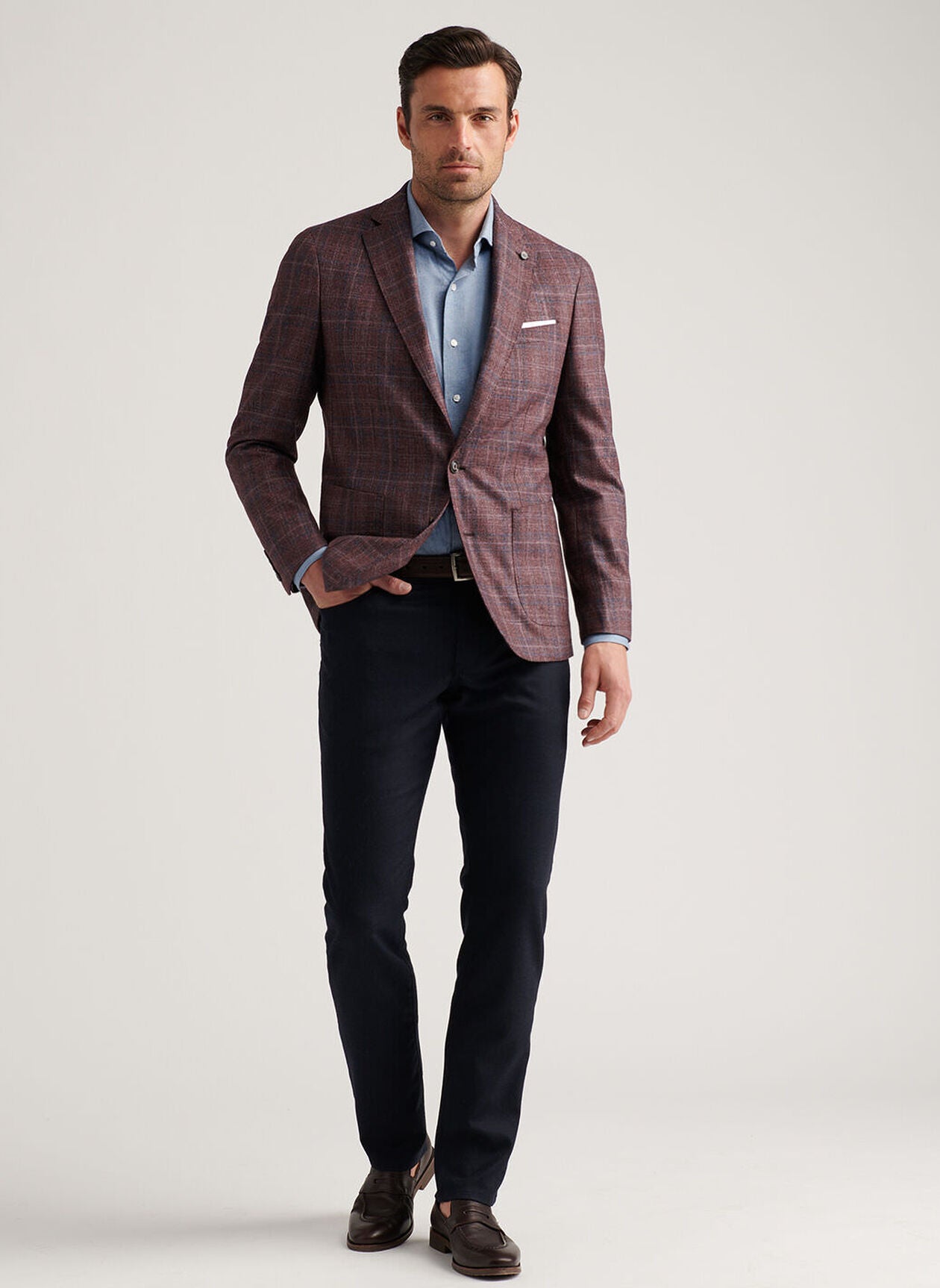 Claren Plaid Soft Jacket Garnet