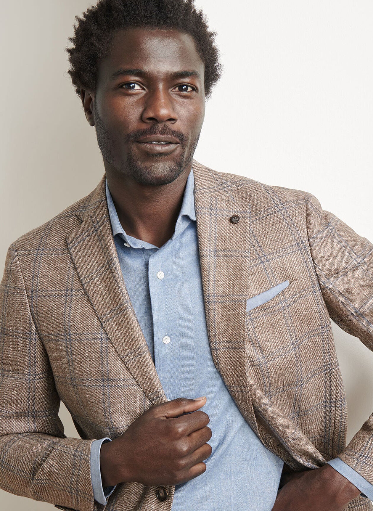 Leroy Windowpane Soft Jacket Walnut