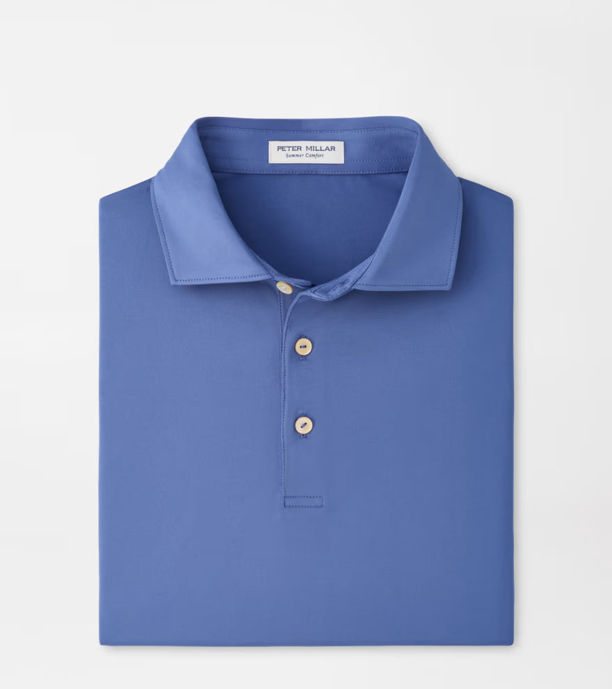 SOLID PERFORMANCE JERSEY POLO BALI BLUE