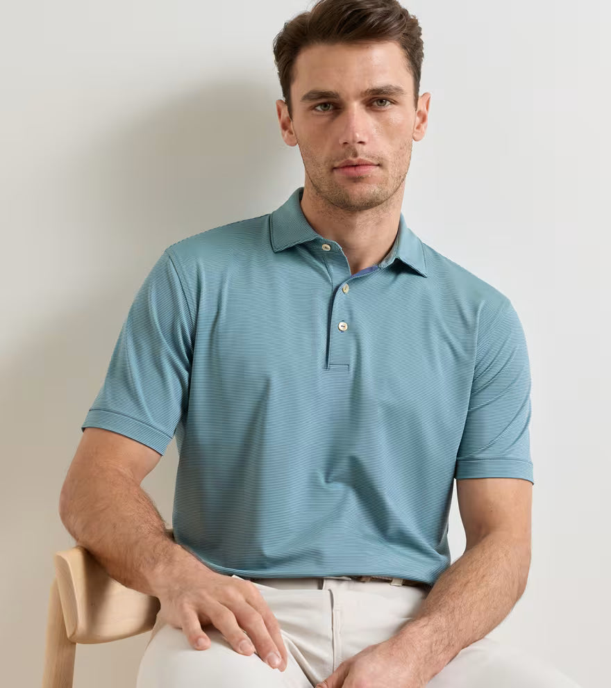 Jubilee Performance Jersey Polo Bali Blue/Fresh Mint
