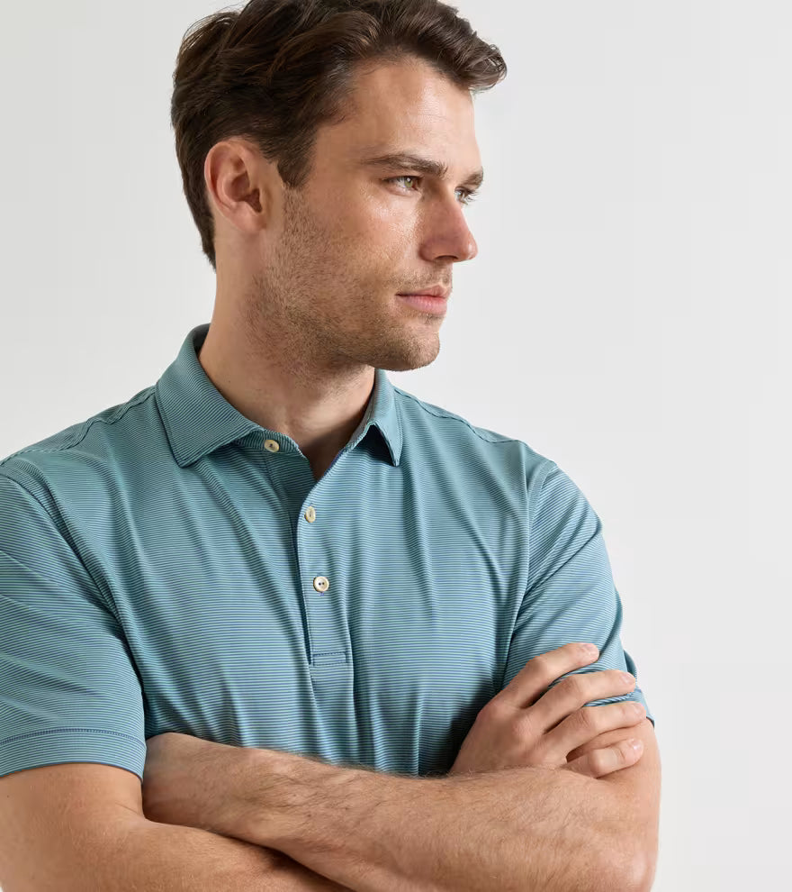 Jubilee Performance Jersey Polo Bali Blue/Fresh Mint