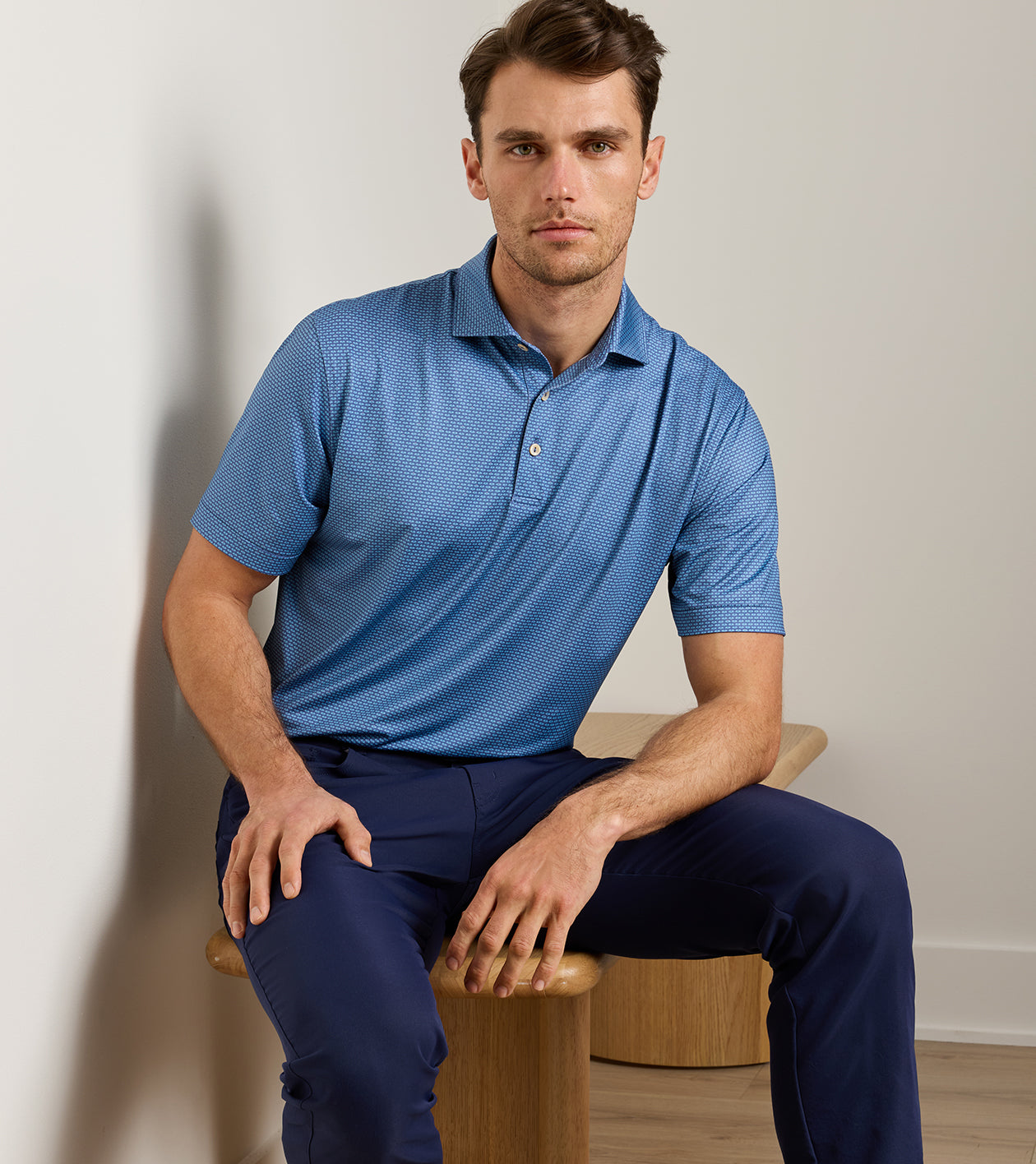 HAGUE PERFORMANCE JERSEY POLO BALI BLUE