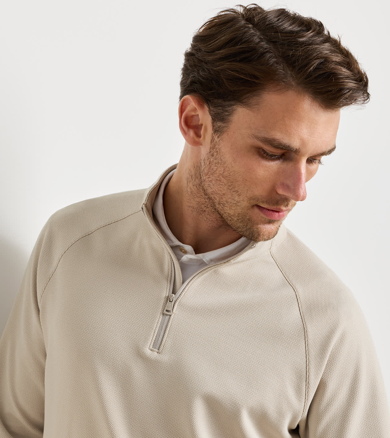 Cradle Piqué Performance Quarter-Zip Khaki