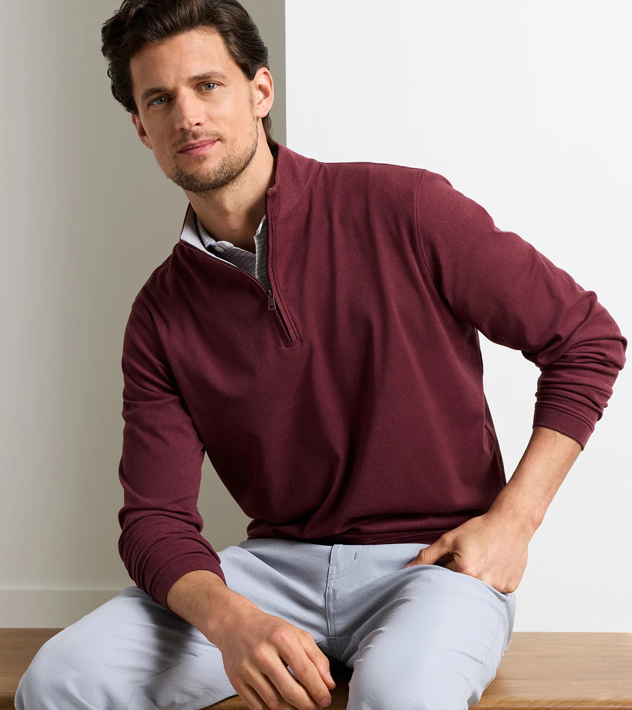 Ardent Air Performance Quarter-Zip BORDEAUX