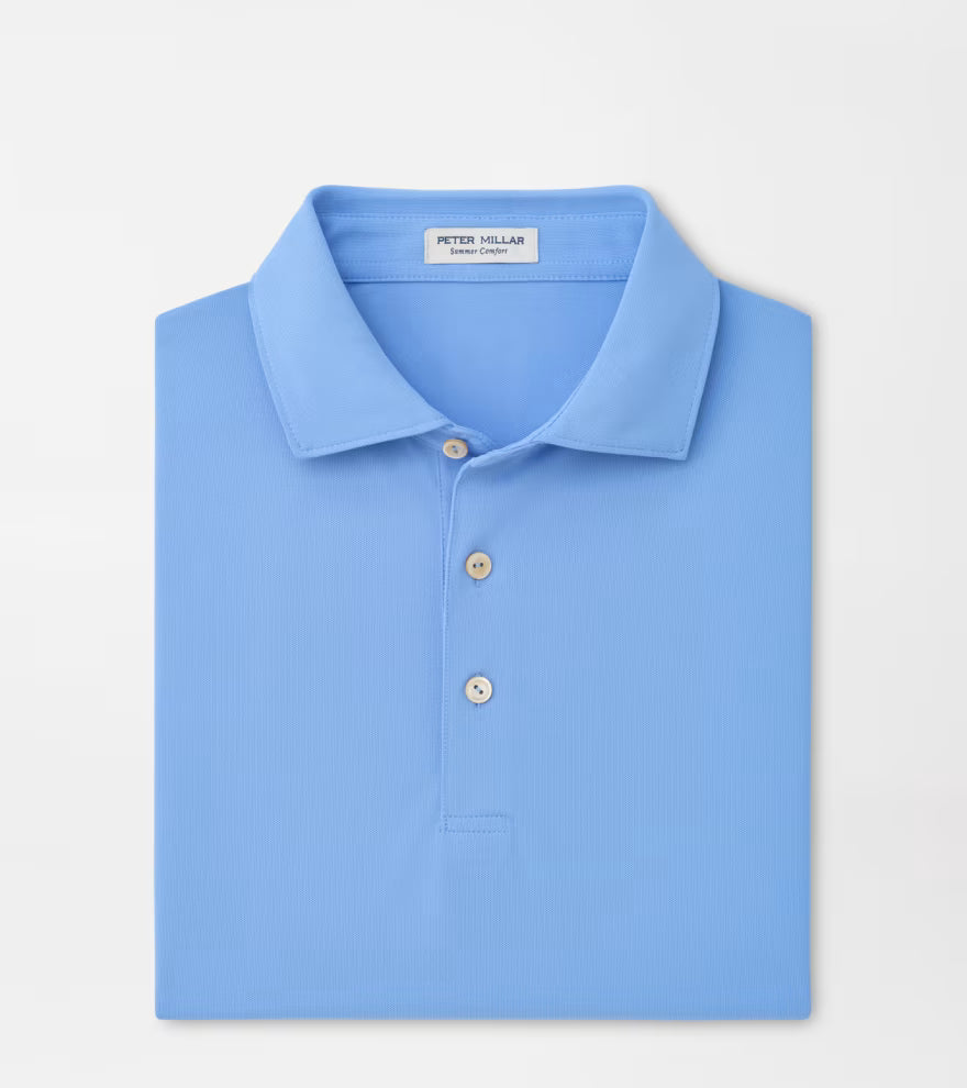 Solid Performance Mesh Polo Estate Blue