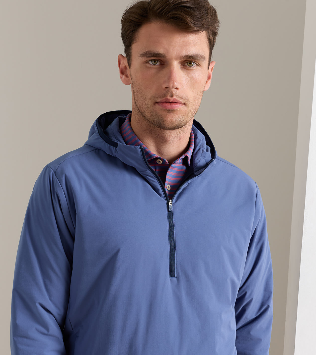 RIDGE HALF-ZIP HOODIE BALI BLUE