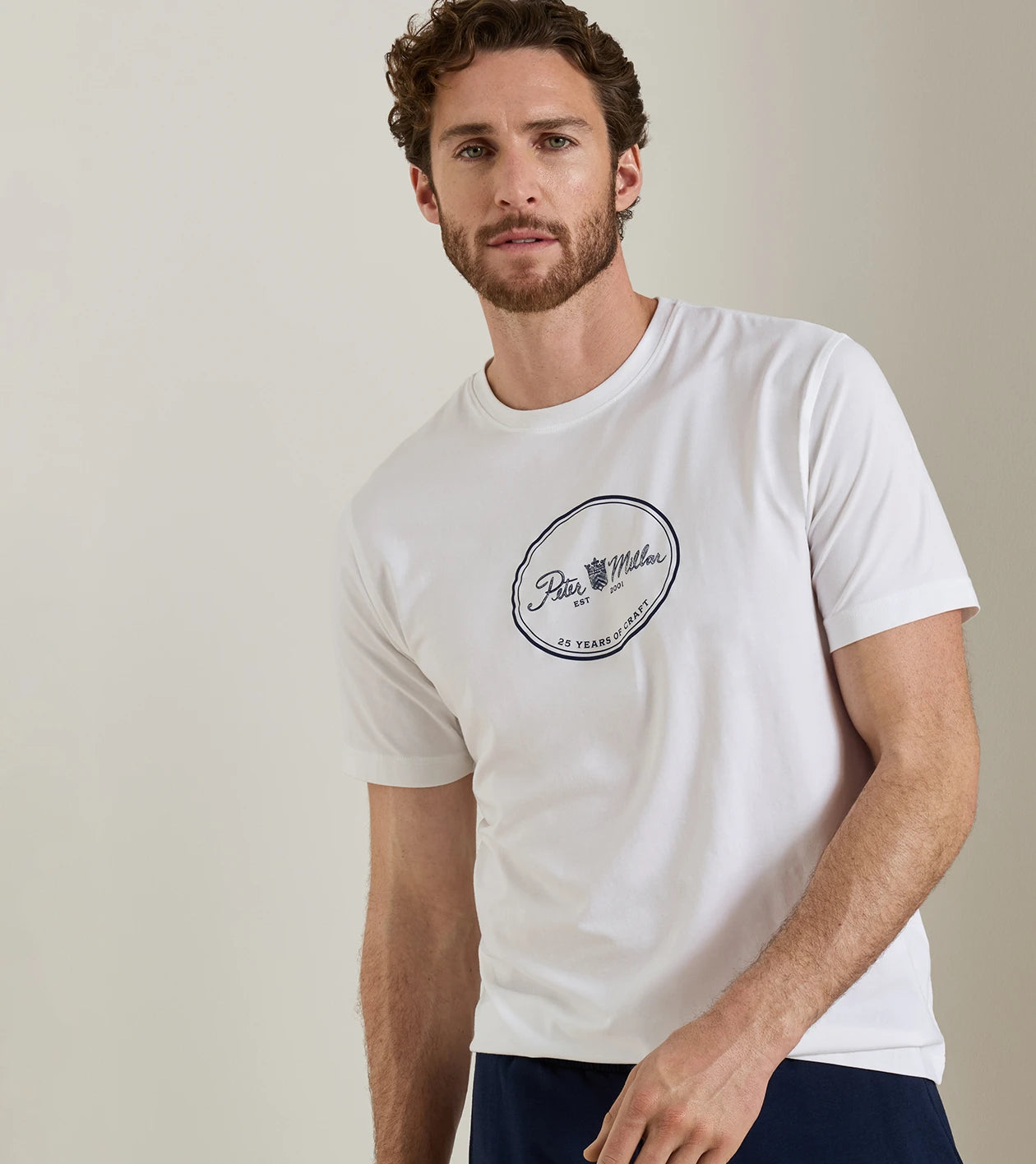 25th Anniversary T-Shirt Navy White
