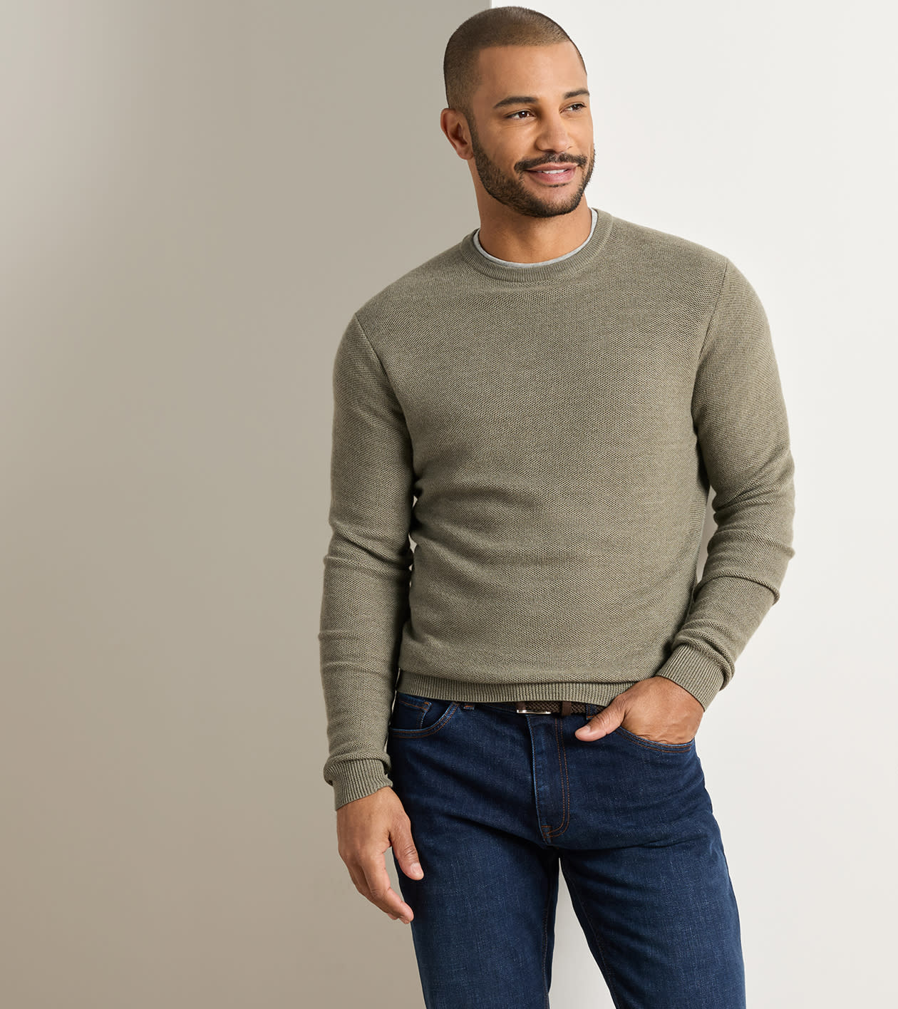 Autumn Crest Honeycomb Crewneck Sweater Fatigue