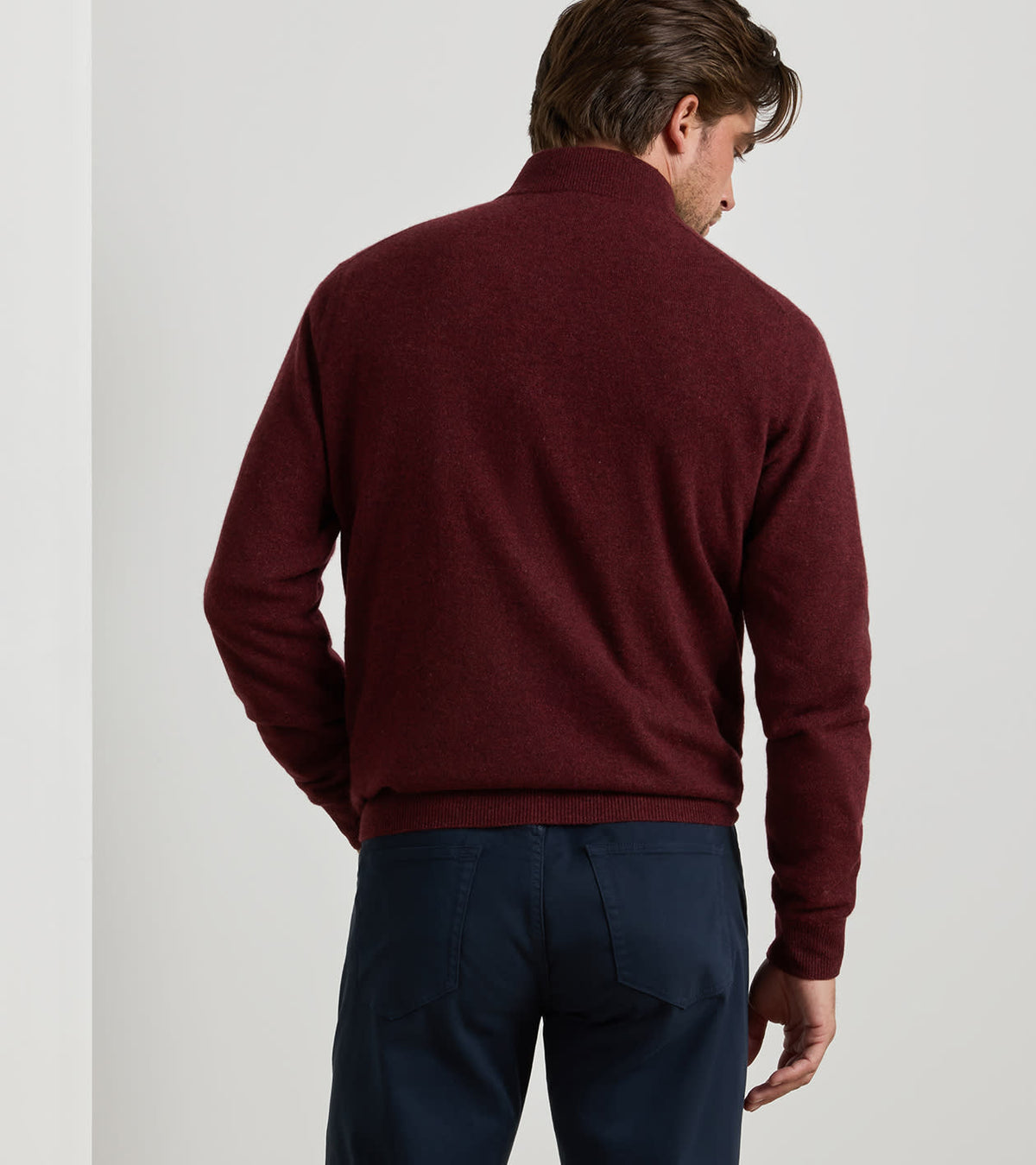 25th Anniversary Cashmere Quarter-Zip Sweater Bordeaux