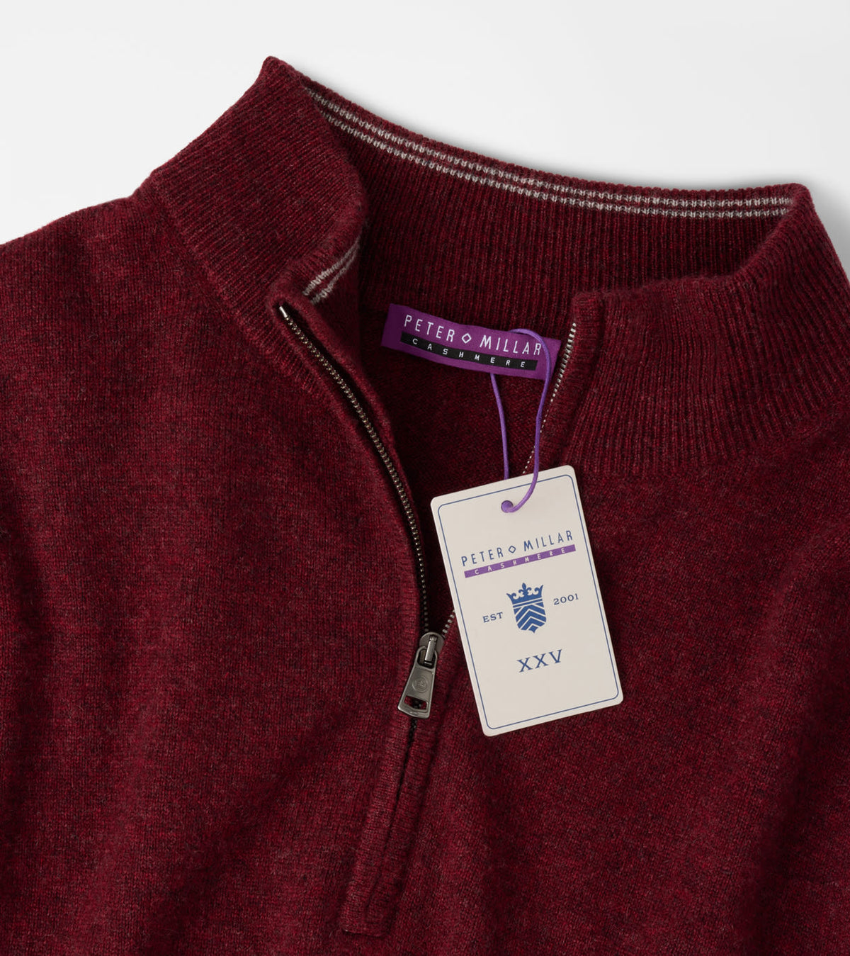 25th Anniversary Cashmere Quarter-Zip Sweater Bordeaux