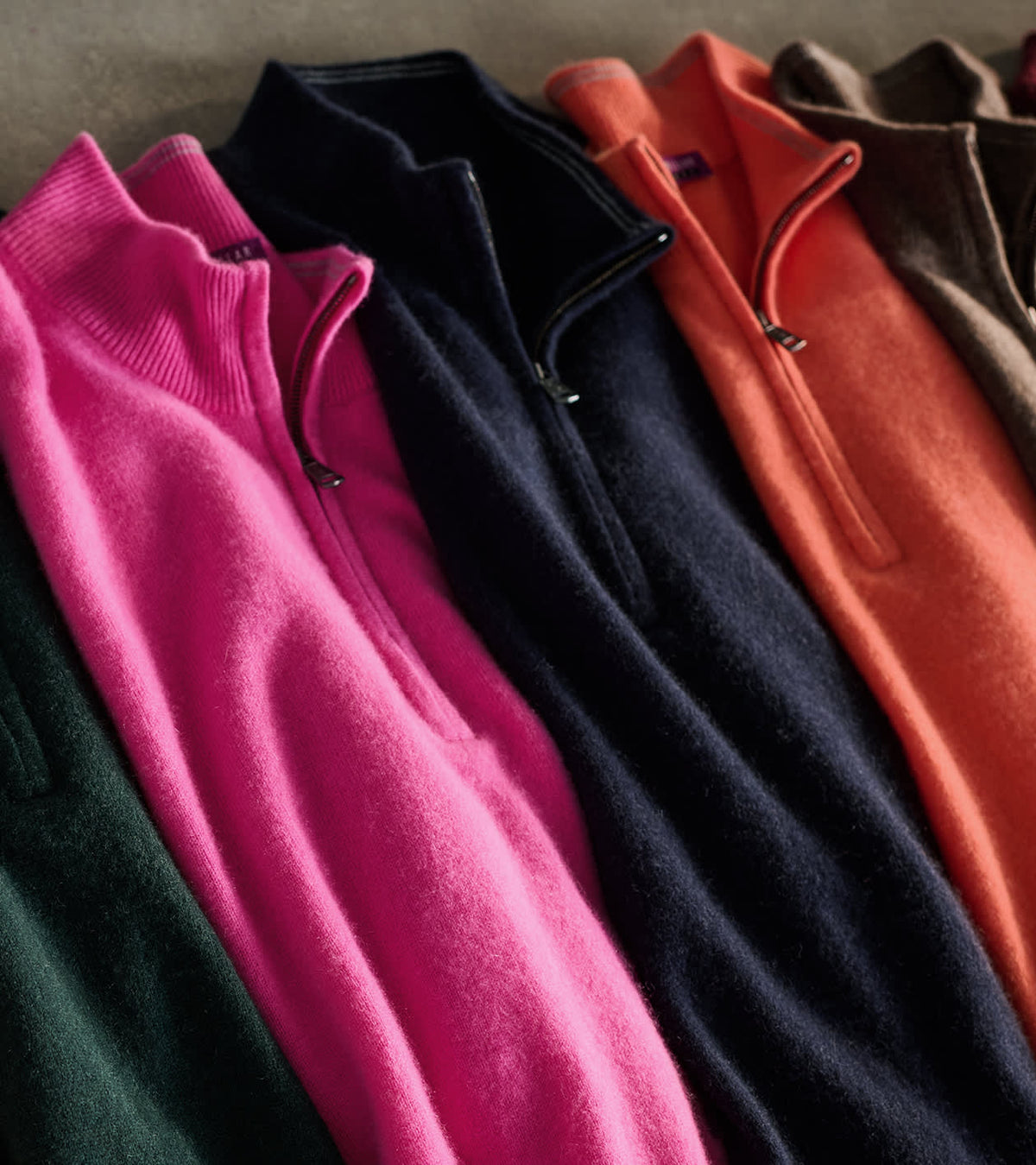25th Anniversary Cashmere Quarter-Zip Sweater Navy