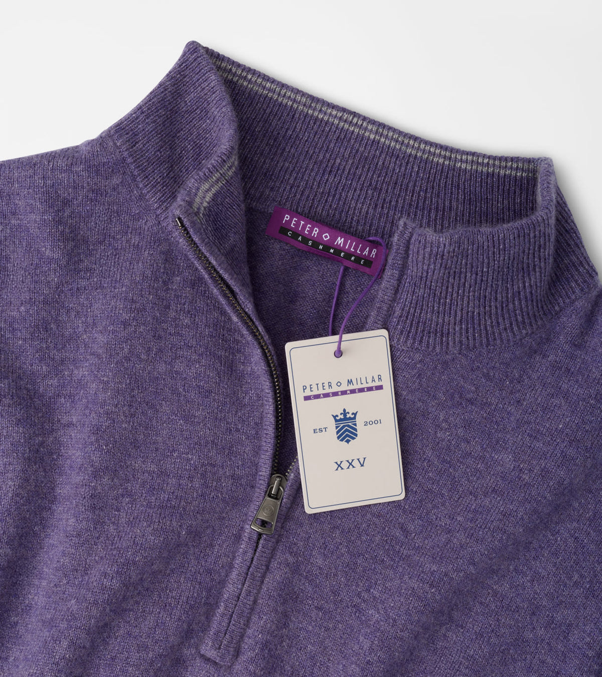 25th Anniversary Cashmere Quarter-Zip Sweater Purple Fig