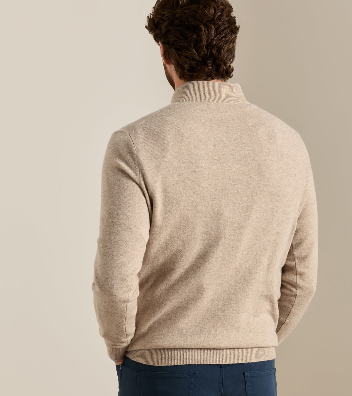25th Anniversary Cashmere Quarter-Zip Sweater Tumbleweed