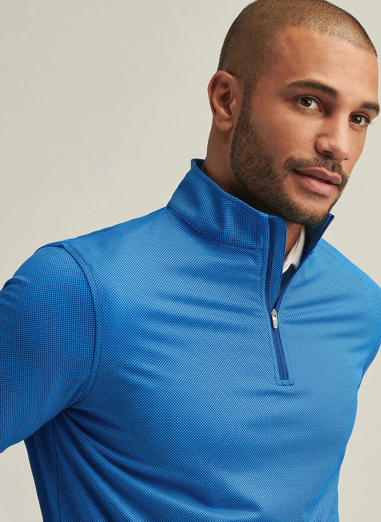 PERTH BIRDSEYE PERFORMANCE QUARTER-ZIP SPORT NAVY