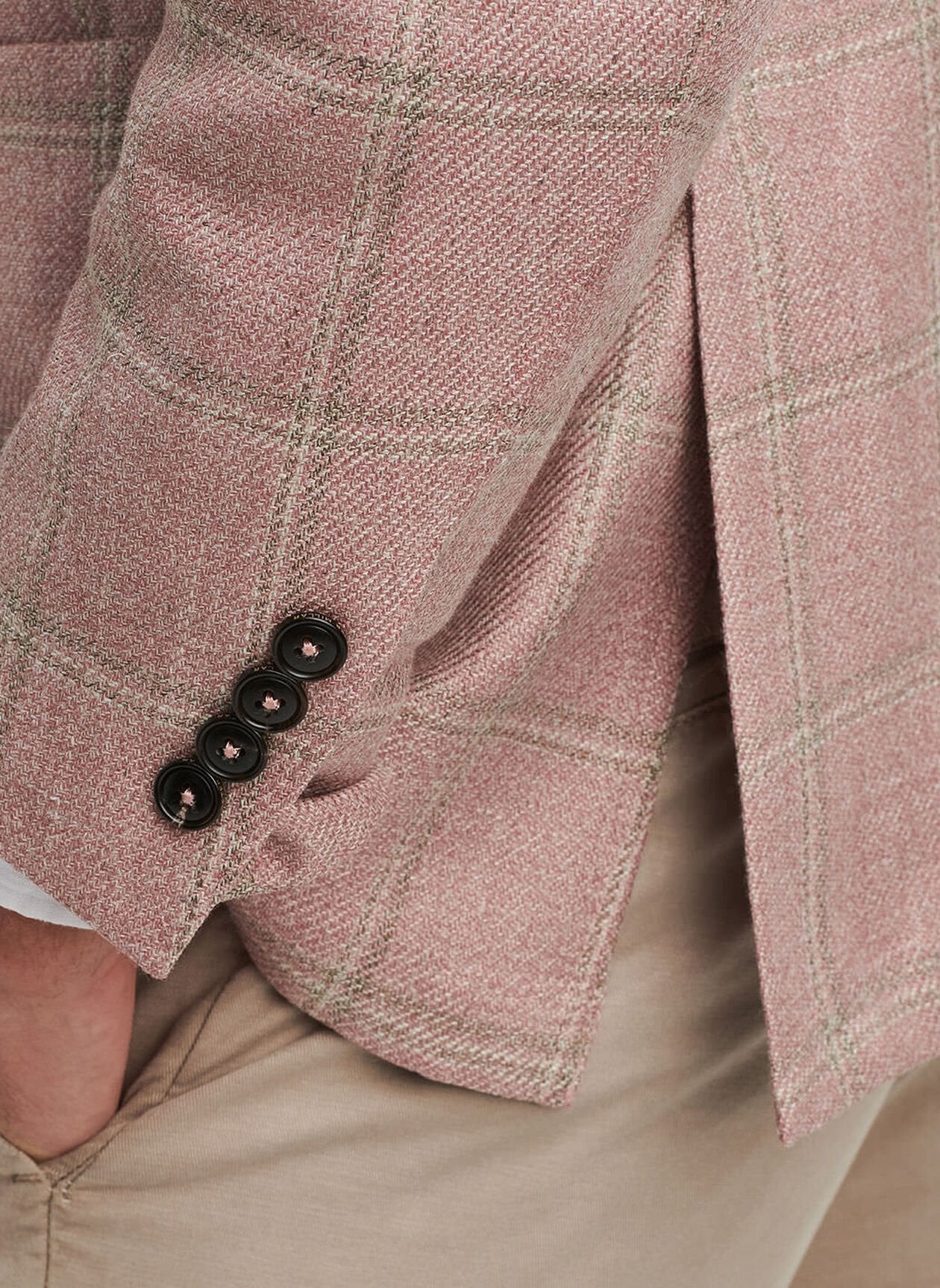 Sonoma Windowpane Soft Jacket Pink Crepe