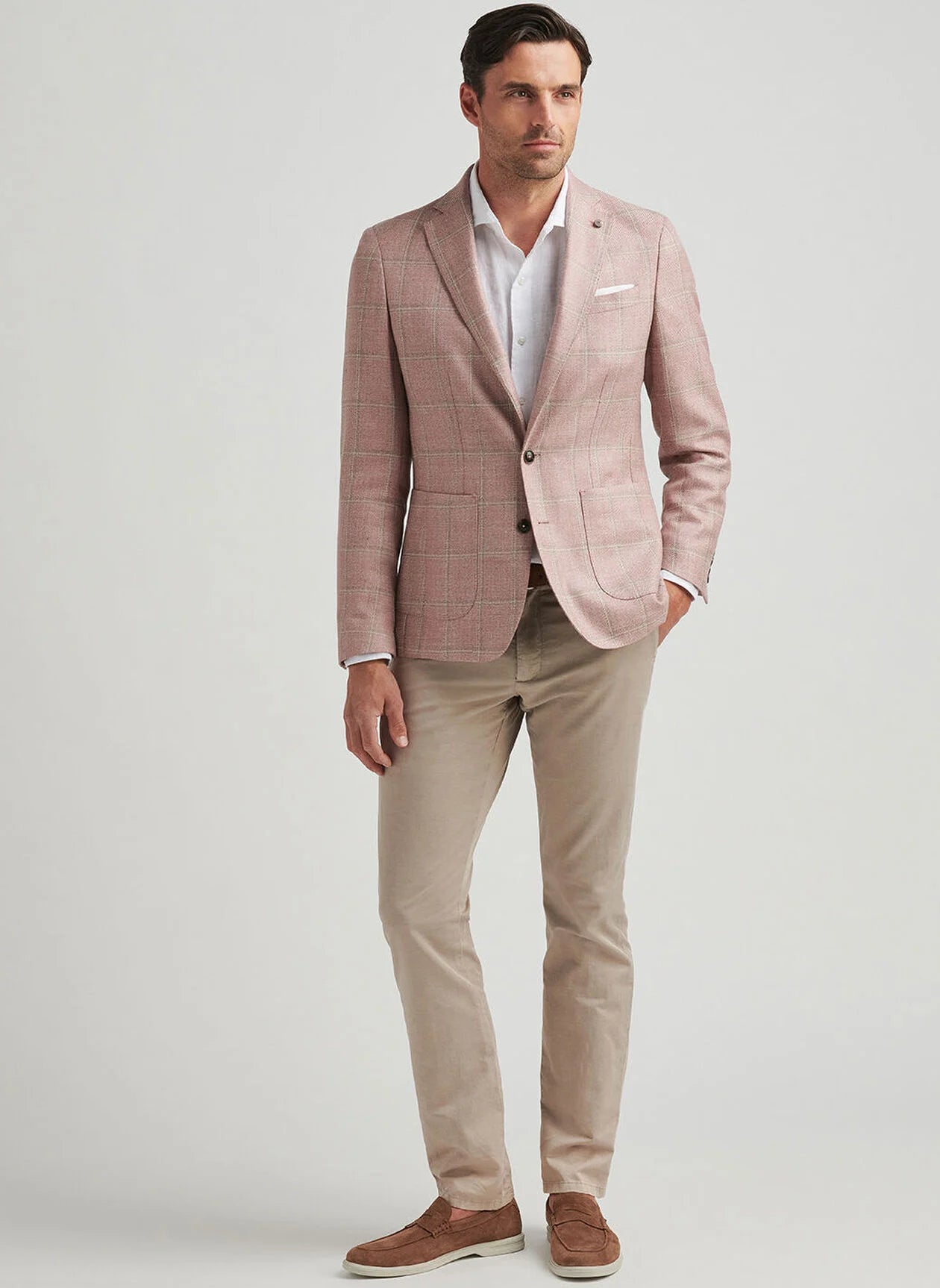 Sonoma Windowpane Soft Jacket Pink Crepe