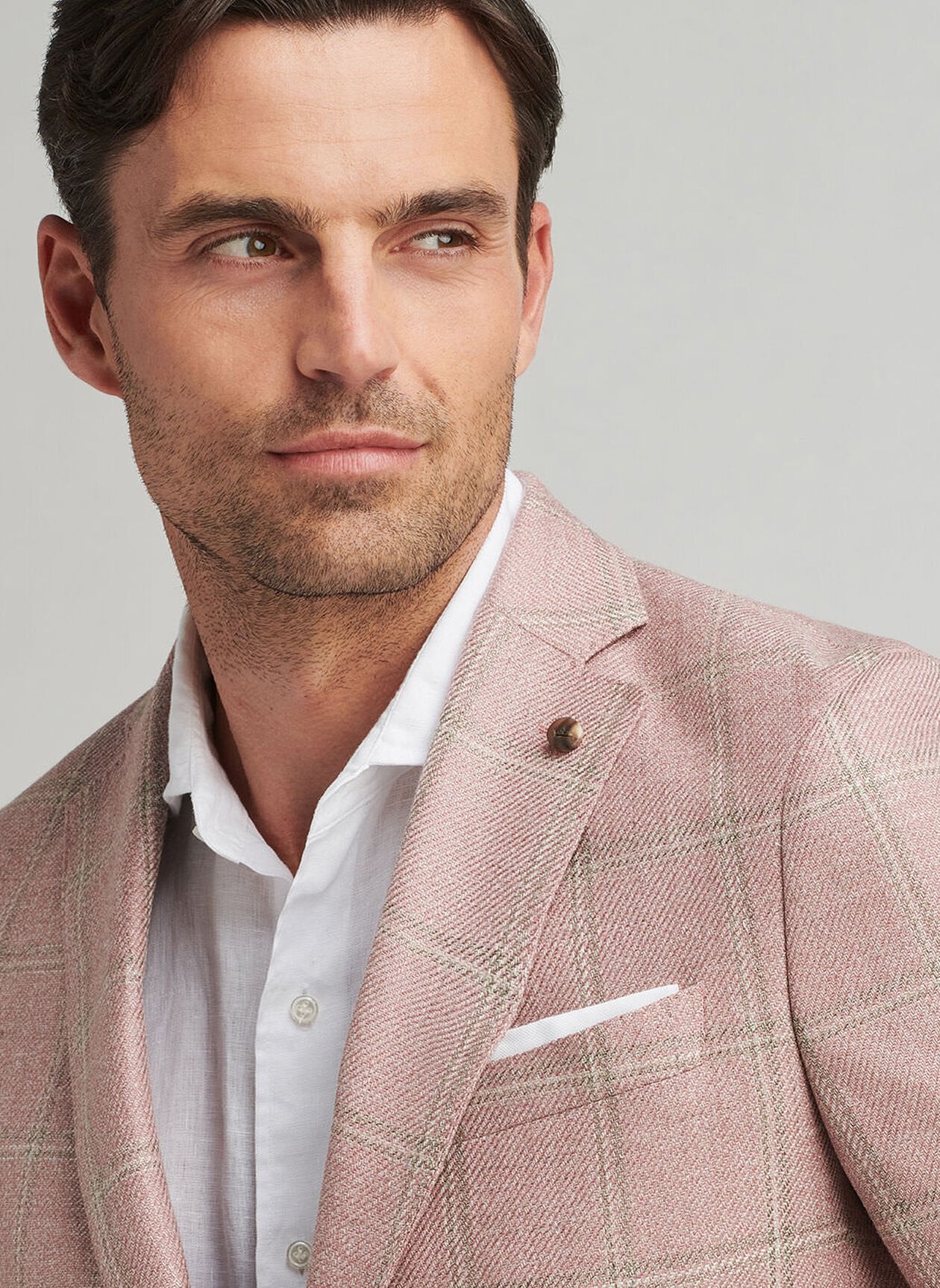 Sonoma Windowpane Soft Jacket Pink Crepe