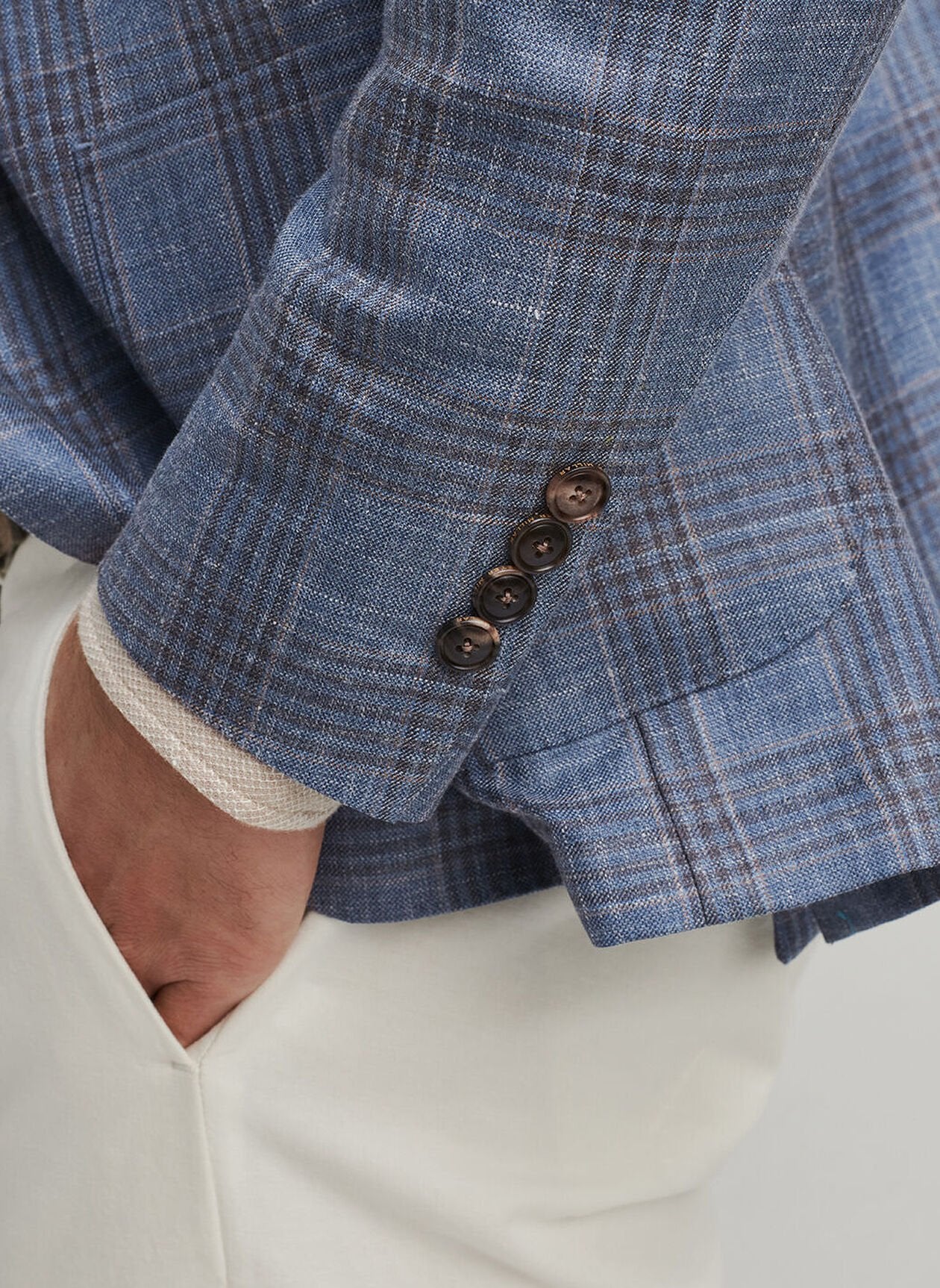 Ames Plaid Soft Coat Blue Pearl