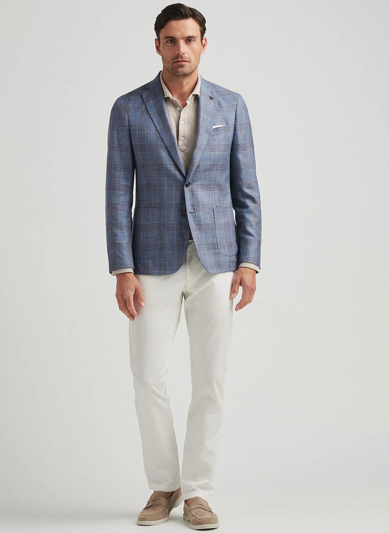 Ames Plaid Soft Coat Blue Pearl