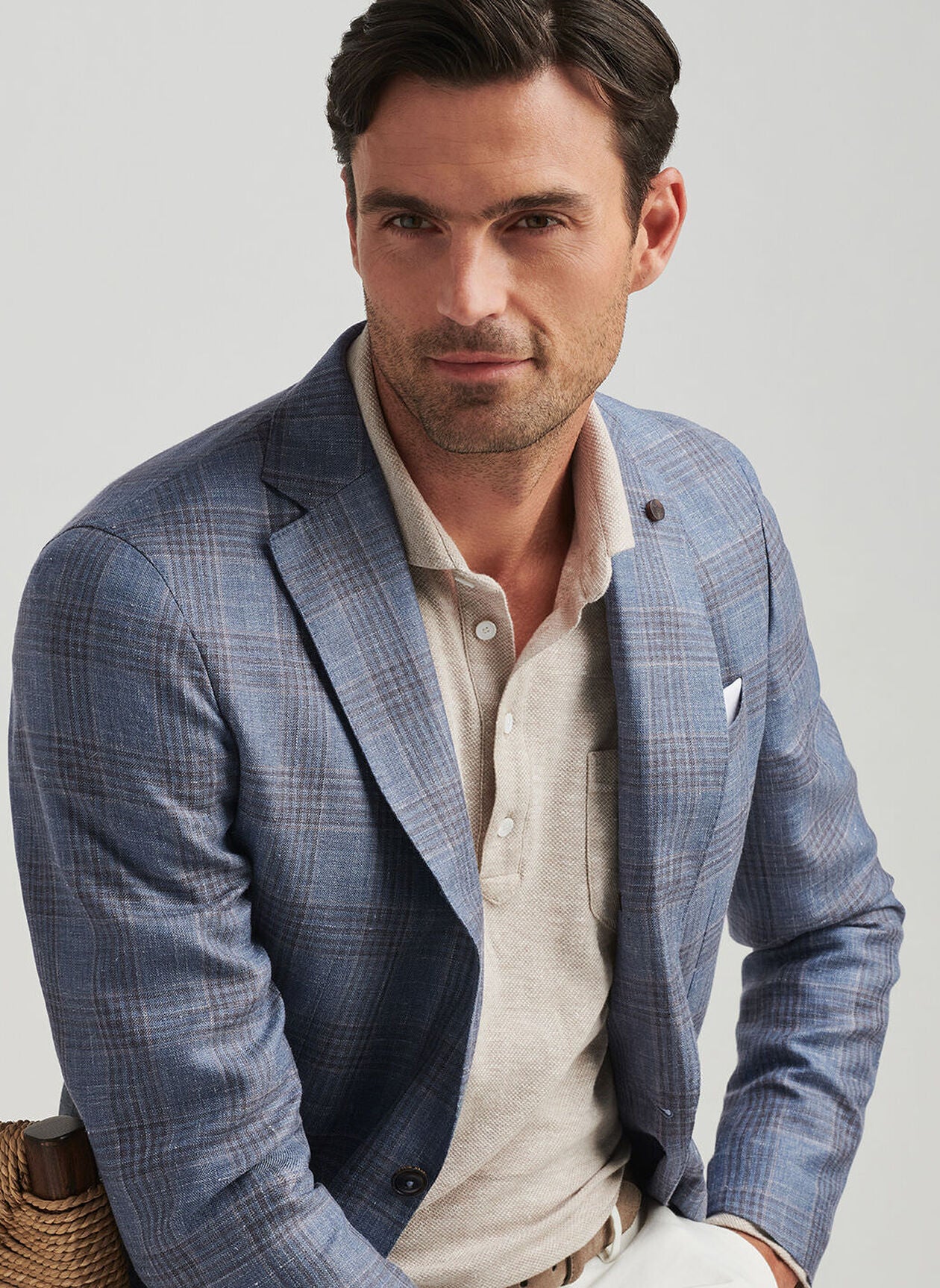 Ames Plaid Soft Coat Blue Pearl