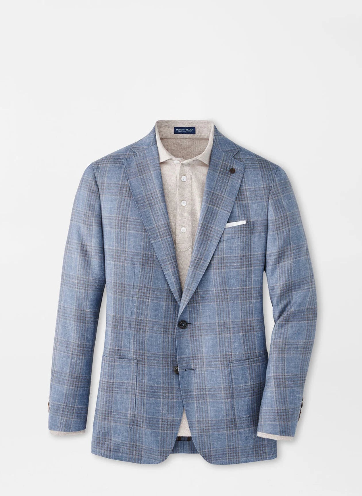 Ames Plaid Soft Coat Blue Pearl