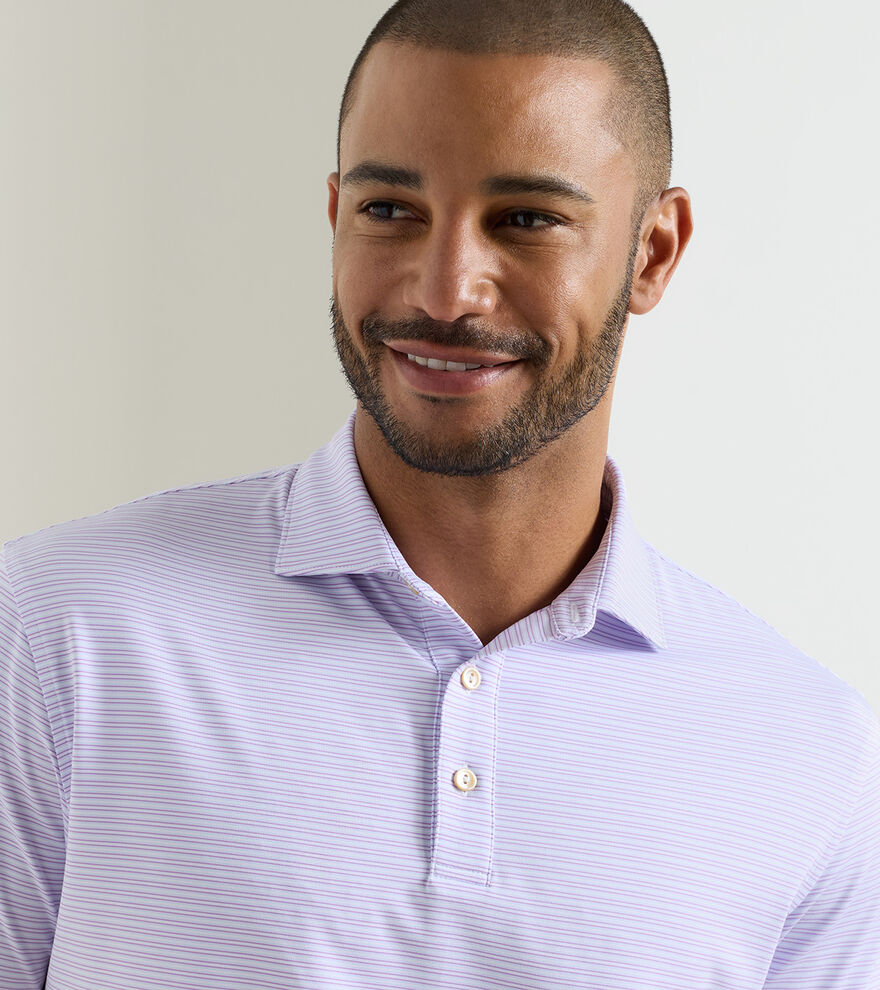 Harrington Performance Jersey Polo White/Purple Iris
