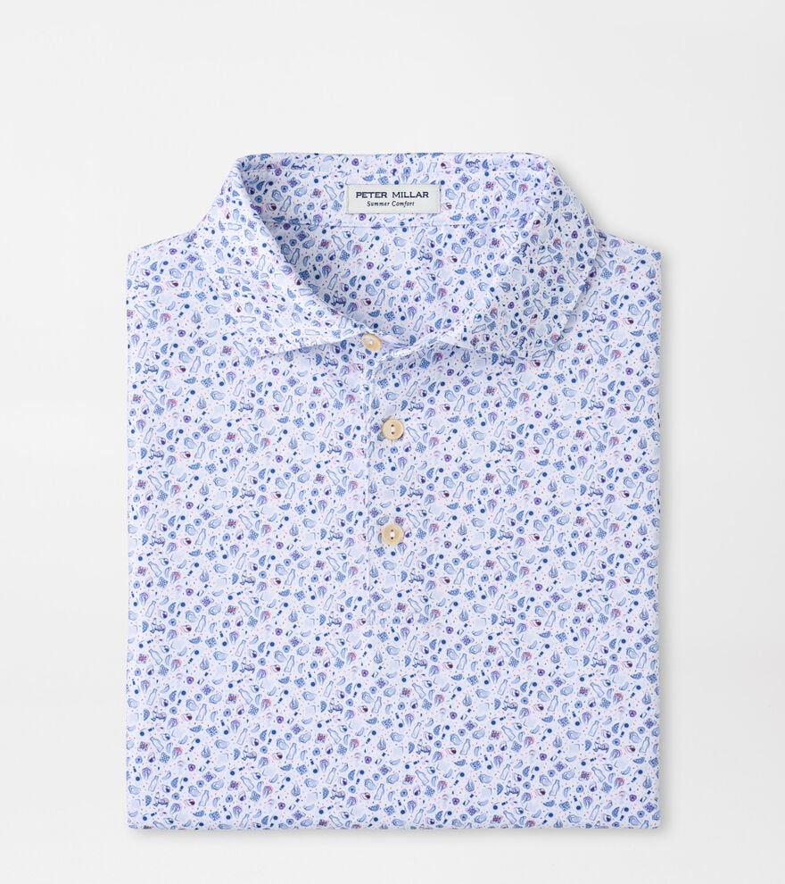 Oyster Roast Performance Jersey Polo White