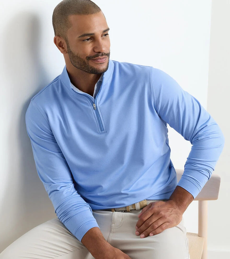 Perth Mélange Performance Quarter-Zip Blue Bird