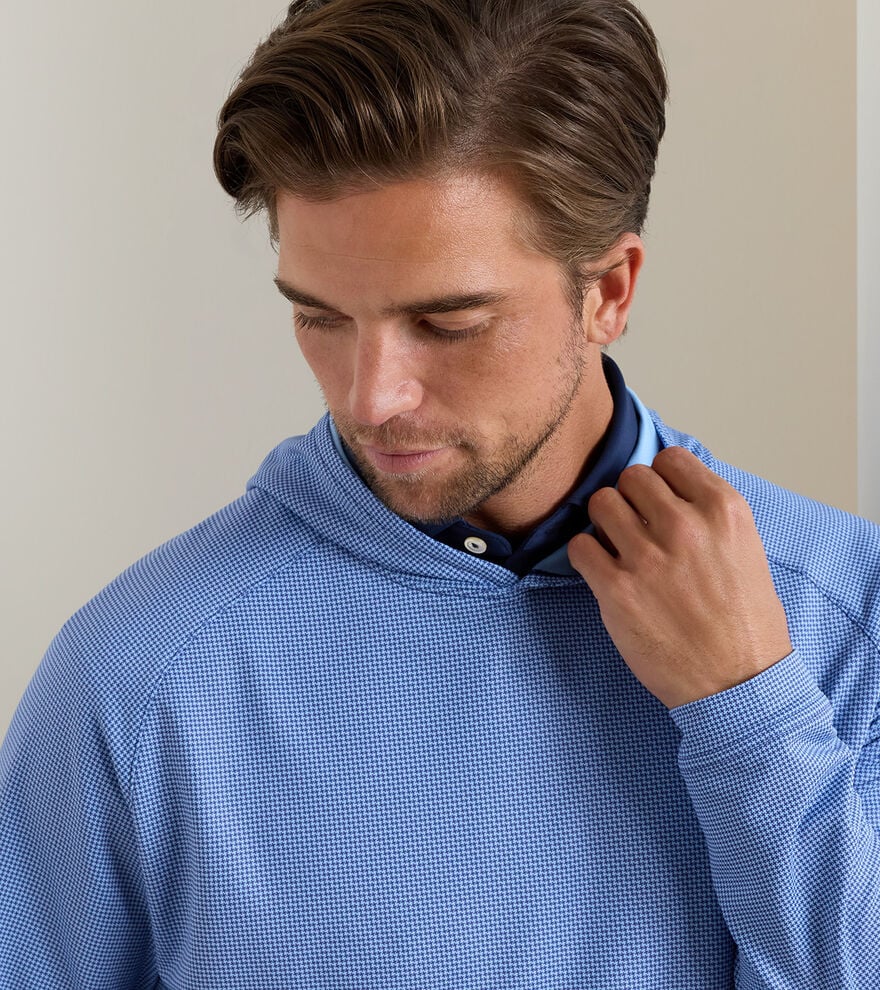 Pine Houndstooth Performance Hoodie Sport Navy