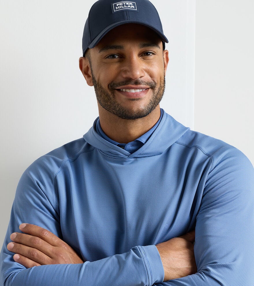 Pine Sugar Stripe Performance Hoodie Windsor Blue