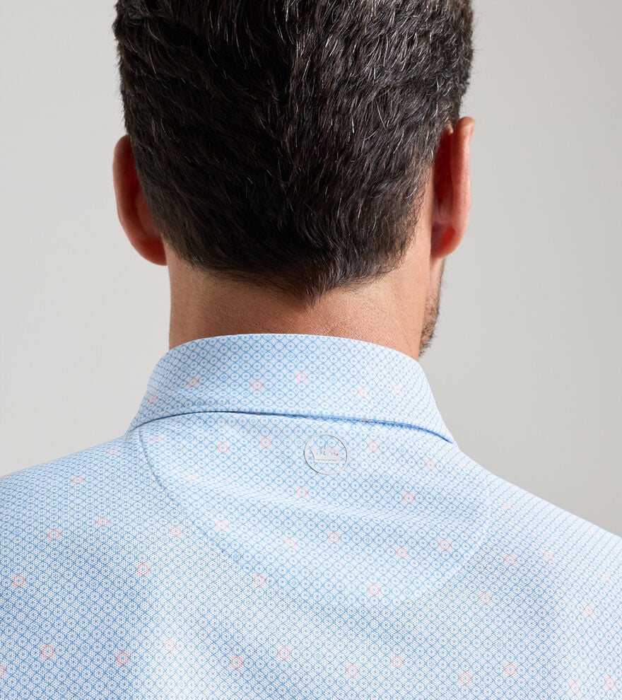Santiago Performance Mesh Polo White/Blue Bird