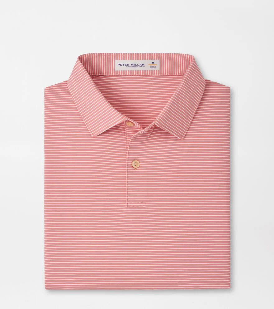 Featherweight Stripe Performance Polo Venetian Pink