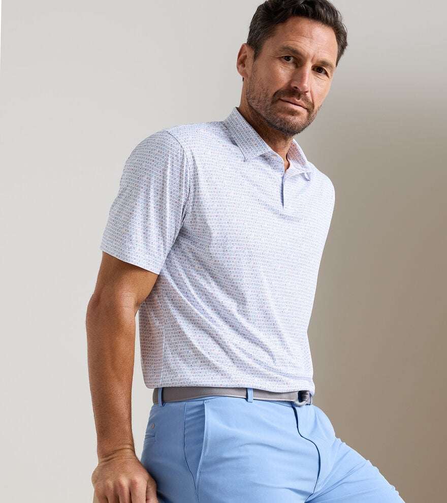 Featherweight Cornhole Performance Polo White