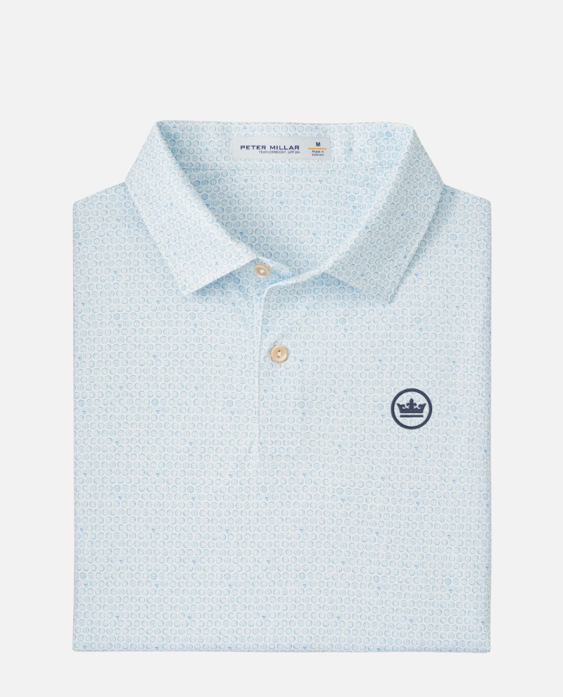 Crown Seal Logo Featherweight Hoops Performance Polo White