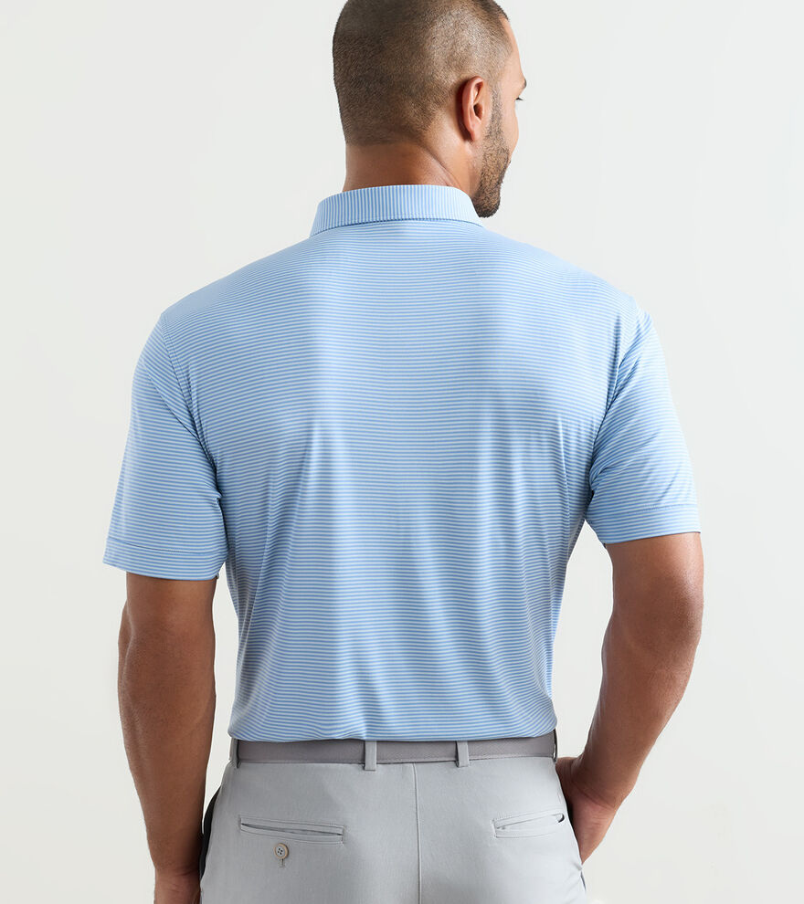 Featherweight Market Stripe Performance Polo Blue Bird