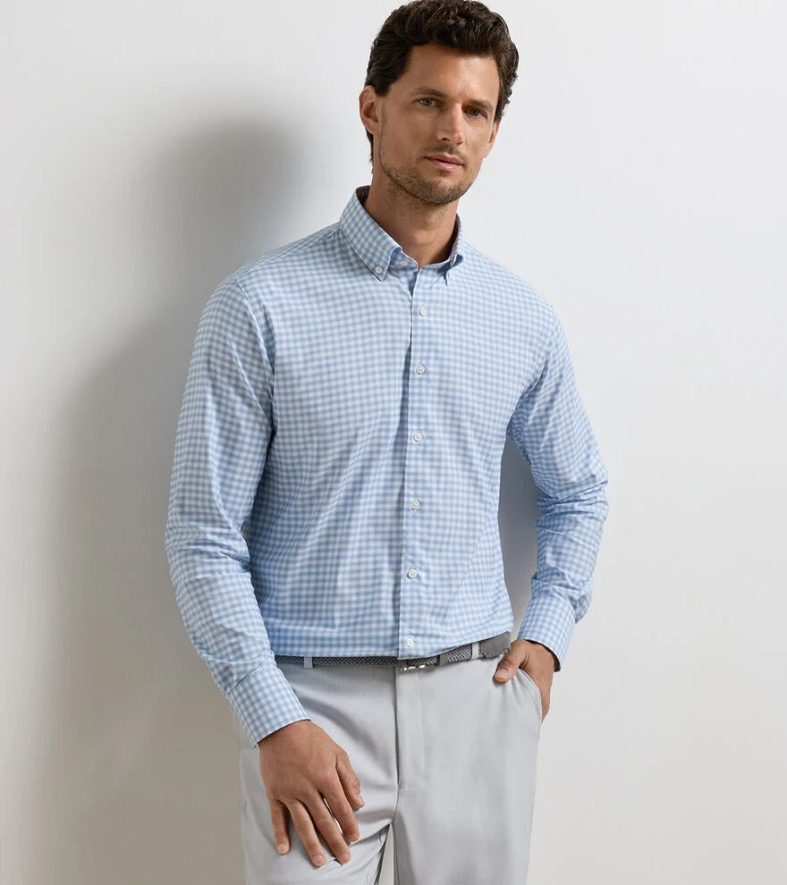 Lewis Performance Twill Sport Shirt Cloudy Blue
