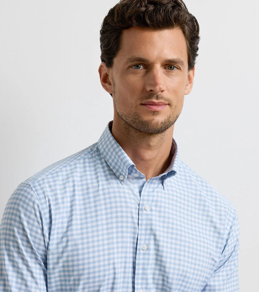 Lewis Performance Twill Sport Shirt Cloudy Blue