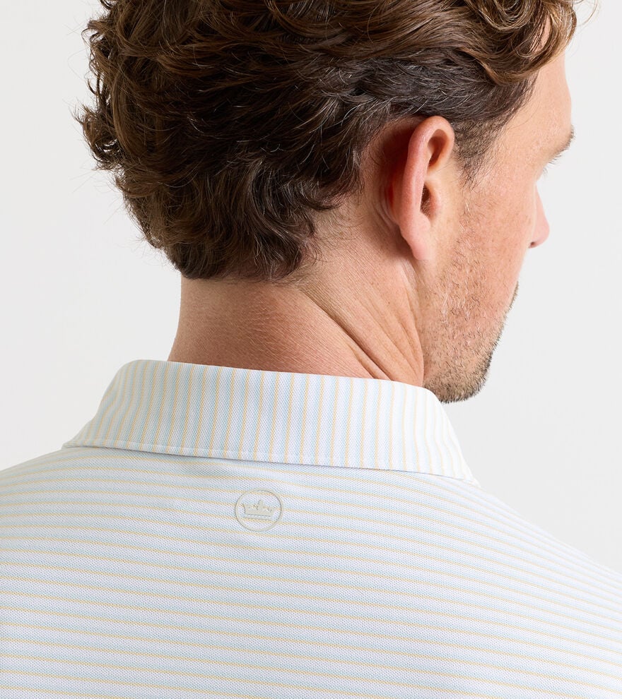 Tempo Performance Mesh Polo White/Blue Brisk