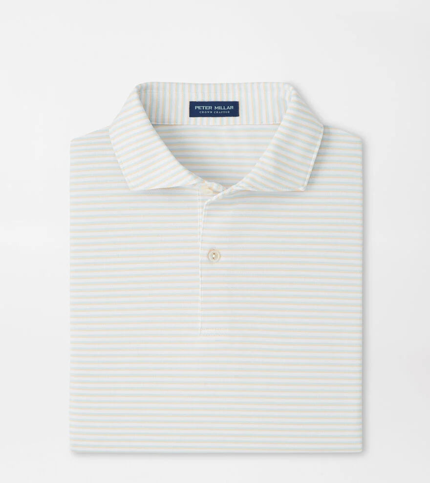 Tempo Performance Mesh Polo White/Blue Brisk